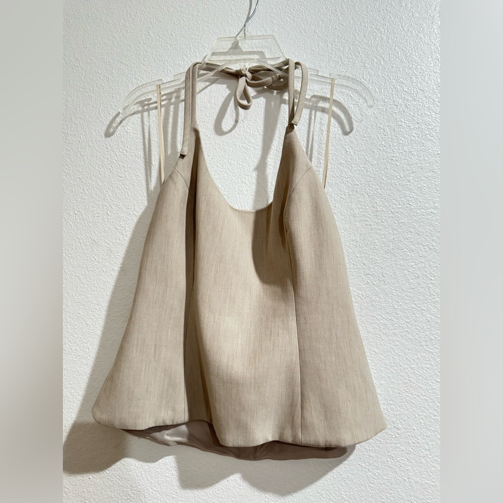 Light Tan/Cream Babaton Halter Top